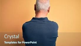  Presentation with polo - Beautiful slide set featuring middle-age-handsome-hoary-man backdrop and a navy blue colored foreground