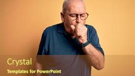  Presentation with health-care - Presentation theme featuring middle-age-handsome-hoary-man background and a red colored foreground