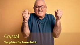  Presentation with polo - Amazing presentation design having middle-age-handsome-hoary-man backdrop and a tawny brown colored foreground