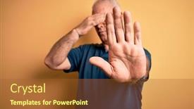  Presentation with polo - Beautiful presentation featuring middle-age-handsome-hoary-man backdrop and a red colored foreground