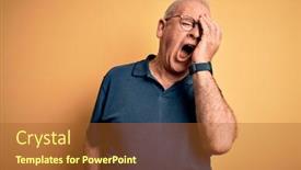  Presentation with polo - Slide set enhanced with middle-age-handsome-hoary-man background and a red colored foreground