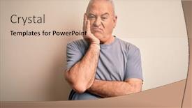  Presentation with depression - Cool new slide set with middle-age-handsome-hoary-man backdrop and a lemonade colored foreground