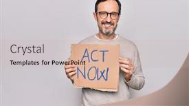  Presentation with now - Presentation theme consisting of middle-age-handsome-man-asking background and a soft green colored foreground