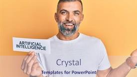  Presentation with intelligence - Slide set enhanced with middle-age-handsome-man-holding background and a sky blue colored foreground