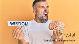  Presentation with wisdom - Beautiful slides featuring middle-age-handsome-man-holding backdrop and a coral colored foreground