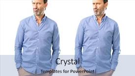  Presentation with egyptian man in make up - Amazing presentation theme having middle age handsome man making backdrop and a  colored foreground