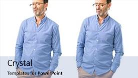  Presentation with funny - Beautiful slide deck featuring middle age handsome man making backdrop and a  colored foreground