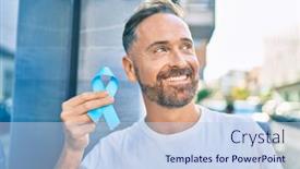  Presentation with prostate cancer - Cool new presentation with middle-age-handsome-man-smiling backdrop and a light blue colored foreground