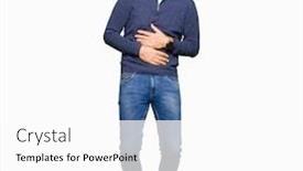  Presentation with right middle lobe - Slide deck consisting of middle age handsome man wearing a sweater smiling and laughing hard out loud because funny crazy joke happy expression background and a white colored foreground