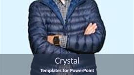  Presentation with coat horse cow camel sheep offspring - Colorful slide deck enhanced with middle-age-handsome-man-wearing backdrop and a ocean colored foreground