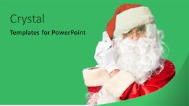  Presentation with weapons - Colorful presentation enhanced with middle age handsome man wearing santa claus costume and beard standing holding symbolic gun with hand gesture playing killing shooting weapons angry face backdrop and a ocean colored foreground