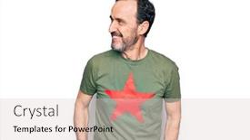  Presentation with red star - Beautiful PPT theme featuring middle-age-handsome-man-wearing backdrop and a lemonade colored foreground