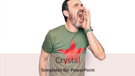  Presentation with star red - PPT theme enhanced with middle-age-handsome-man-wearing background and a lemonade colored foreground