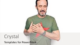  Presentation with star red - Colorful slide set enhanced with middle-age-handsome-man-wearing backdrop and a lemonade colored foreground