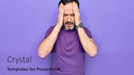  Presentation with migraine - Audience pleasing PPT theme consisting of middle-age-handsome-man-wearing backdrop and a light blue colored foreground