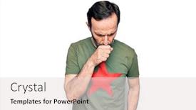  Presentation with star red - Cool new slide deck with middle-age-handsome-man-wearing backdrop and a light gray colored foreground