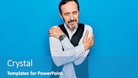  Presentation with confident love - Presentation theme having middle-age-handsome-man-wearing background and a teal colored foreground