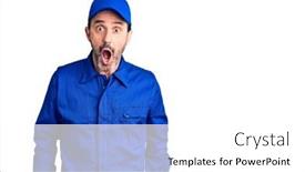  Presentation with mechanic - Presentation design featuring middle-age-handsome-man-wearing background and a white colored foreground