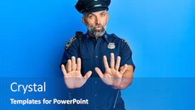  Presentation with forbidden - Slide deck having middle-age-handsome-man-wearing background and a ocean colored foreground