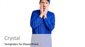  Presentation with sadness - Beautiful slide set featuring middle-age-handsome-man-wearing backdrop and a white colored foreground