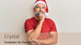  Presentation with summer christmas - Slide deck consisting of middle-age-handsome-man-wearing background and a coral colored foreground