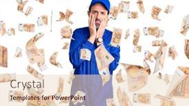  Presentation with sadness - Presentation design featuring middle-age-handsome-man-wearing background and a lemonade colored foreground