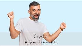  Presentation with tshirt - Theme enhanced with middle-age-handsome-man-wearing background and a coral colored foreground