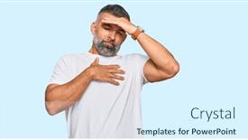  Presentation with flu virus - Presentation theme enhanced with middle-age-handsome-man-wearing background and a sky blue colored foreground