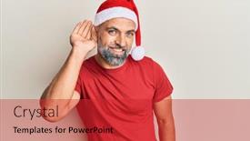  Presentation with summer christmas - Presentation theme consisting of middle-age-handsome-man-wearing background and a red colored foreground