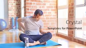  Presentation with backache - Slide set featuring middle-age-handsome-sportman-sitting background and a lemonade colored foreground