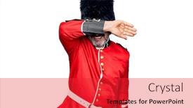  Presentation with blind - Cool new presentation theme with middle-age-handsome-wales-guard backdrop and a red colored foreground