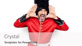  Presentation with traditional - Cool new PPT layouts with middle-age-handsome-wales-guard backdrop and a sky blue colored foreground