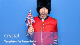  Presentation with traditional kingdom - Presentation theme enhanced with middle-age-handsome-wales-guard background and a teal colored foreground