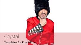  Presentation with sore throat - Slides enhanced with middle-age-handsome-wales-guard background and a red colored foreground