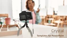  Presentation with blogger - Theme having middle-age-hispanic-artist-blogger background and a lemonade colored foreground