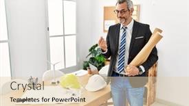  Presentation with holding hands - PPT theme featuring middle-age-hispanic-business-man background and a lemonade colored foreground