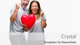  Presentation with love heart - Theme having middle-age-hispanic-casual-couple background and a white colored foreground