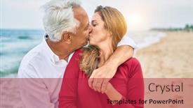 Presentation with age related disorders - Presentation having middle-age-hispanic-couple-kissing background and a red colored foreground