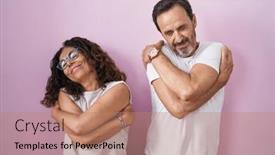  Presentation with confident love - PPT layouts having middle-age-hispanic-couple-together background and a coral colored foreground