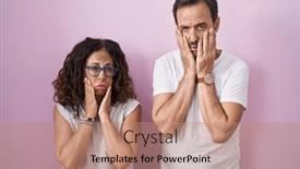  Presentation with sadness - PPT theme featuring middle-age-hispanic-couple-together background and a coral colored foreground