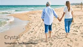  Presentation with walking - Presentation theme consisting of middle-age-hispanic-couple-walking background and a lemonade colored foreground