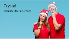  Presentation with face expression recognition - Slide deck consisting of middle age hispanic couple wearing background and a light blue colored foreground