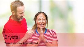 Presentation with confident love - Theme having middle age hispanic couple background and a red colored foreground