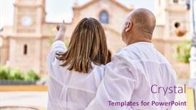  Presentation with city church - Slide deck enhanced with middle-age-hispanic-couple background and a lemonade colored foreground