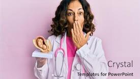  Presentation with fetus - Colorful theme enhanced with middle-age-hispanic-doctor-woman backdrop and a lemonade colored foreground