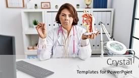  Presentation with nasal - Slides consisting of middle-age-hispanic-doctor-woman background and a light gray colored foreground