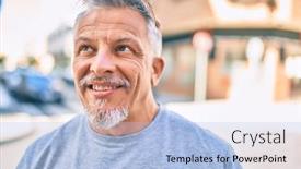  Presentation with grey - Audience pleasing slides consisting of middle-age-hispanic-grey-haired backdrop and a light blue colored foreground
