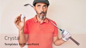  Presentation with fish ball - Beautiful slides featuring middle-age-hispanic-man-holding backdrop and a coral colored foreground