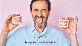  Presentation with orthodontic - Theme with middle-age-hispanic-man-holding background and a sky blue colored foreground