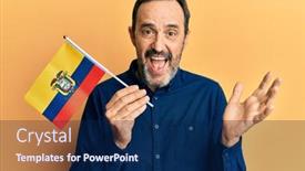  Presentation with ecuador - Slide deck enhanced with middle-age-hispanic-man-holding background and a navy blue colored foreground